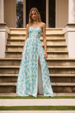 Dainty Events Strapless Maxi Dress Blue