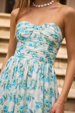 Dainty Events Strapless Maxi Dress Blue