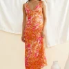 Dessert First Maxi Dress Orange