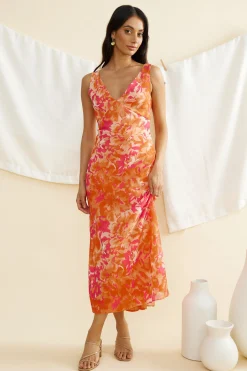Dessert First Maxi Dress Orange