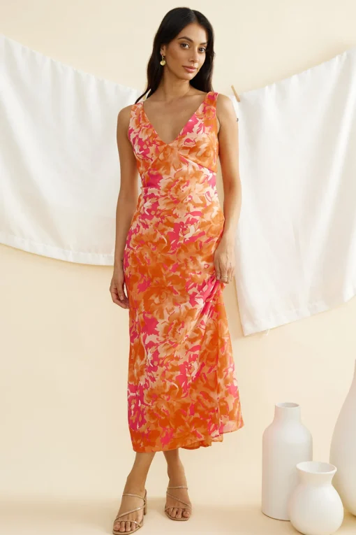 Dessert First Maxi Dress Orange