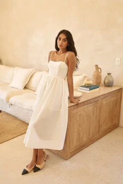 Diamond Eyes Midi Dress White