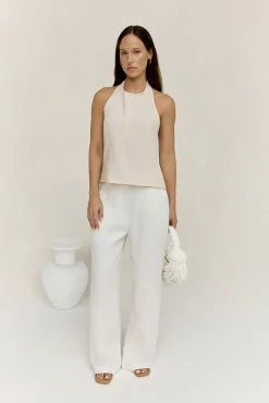 Dreamer Linen Halter Top Oatmeal