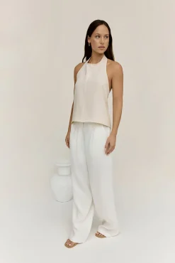 Dreamer Linen Halter Top Oatmeal