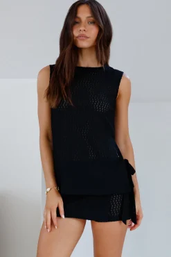 Enamoured Vest Top Black