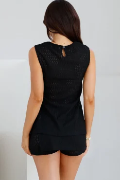 Enamoured Vest Top Black