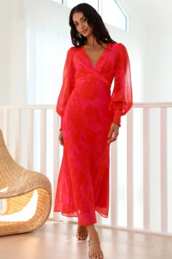 Exactly Right Maxi Dress Red
