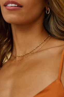 Exit Stage Left Necklace Gold