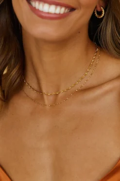 Exit Stage Left Necklace Gold