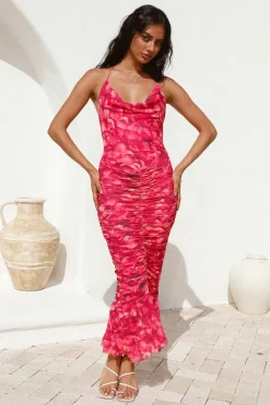Feeling Joy Midi Dress Red