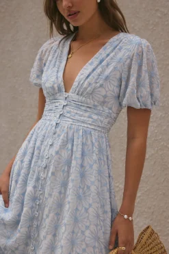 Floral Dreams Maxi Dress Blue