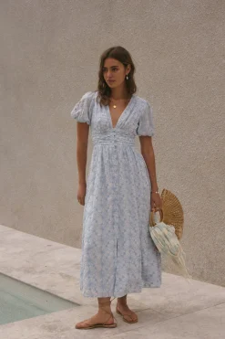 Floral Dreams Maxi Dress Blue