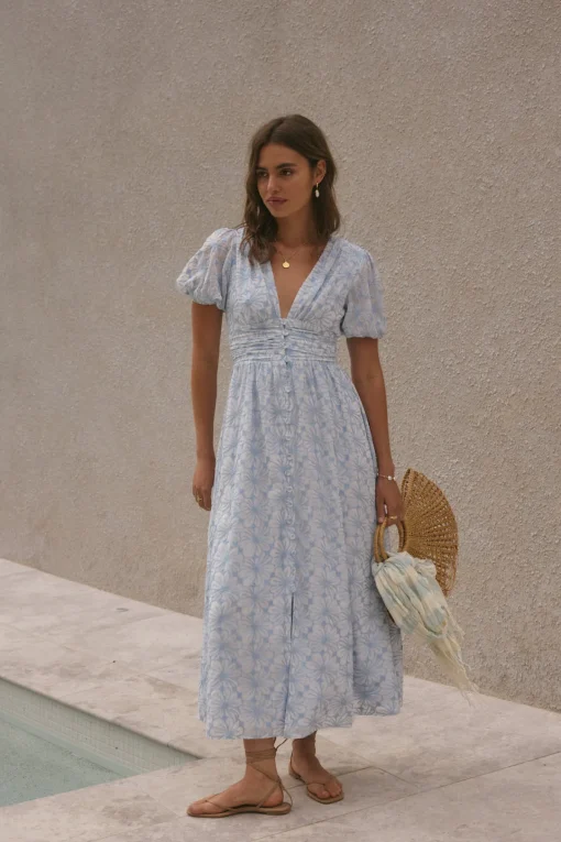 Floral Dreams Maxi Dress Blue
