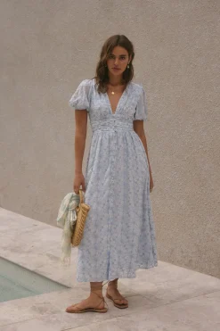 Floral Dreams Maxi Dress Blue