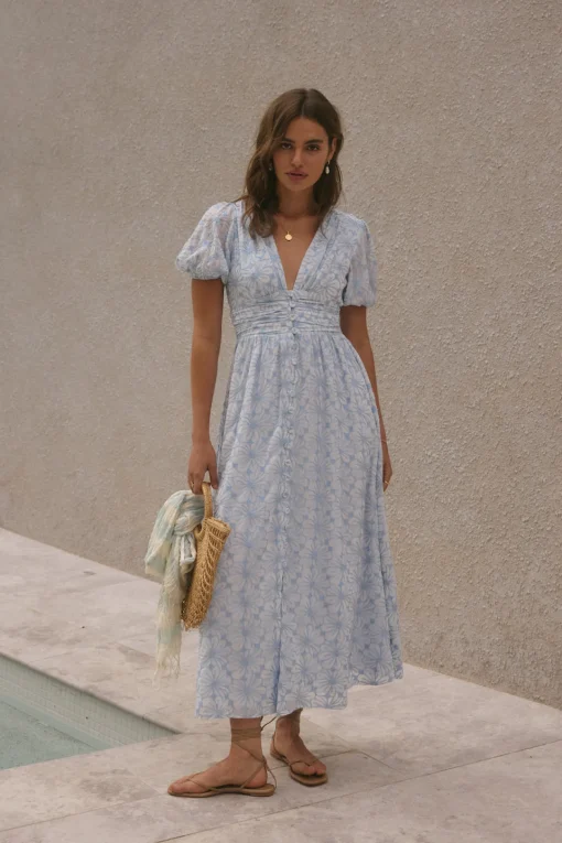 Floral Dreams Maxi Dress Blue