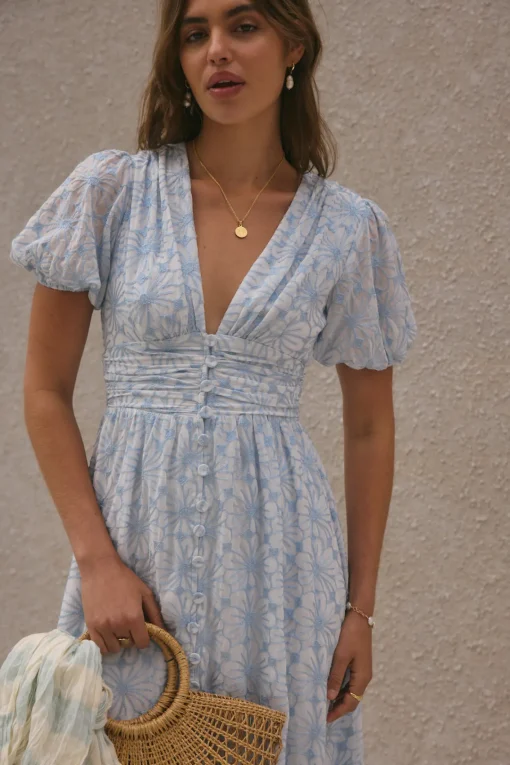 Floral Dreams Maxi Dress Blue