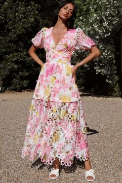 Floral Skies Maxi Dress Pink