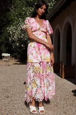 Floral Skies Maxi Dress Pink