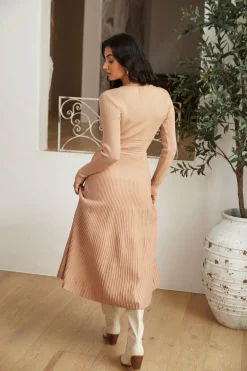 Flourishing Love Midi Dress Brown