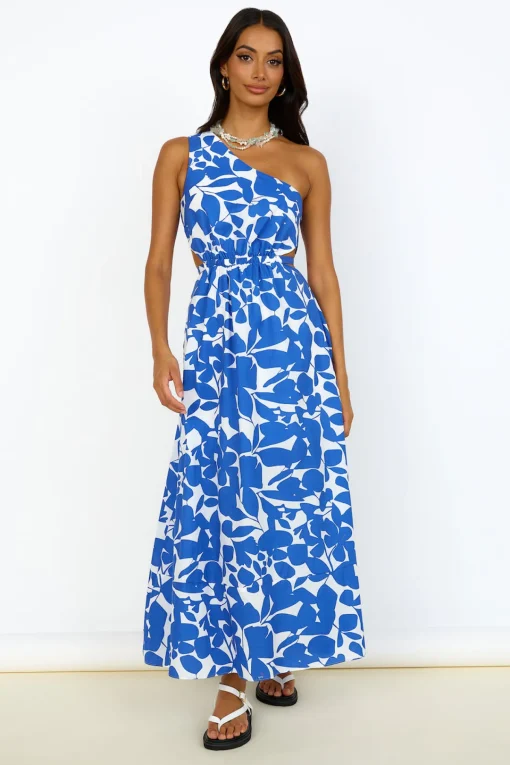 Flowers Bloom Maxi Dress Blue