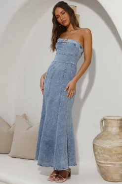 For The Record Maxi Dress Denim