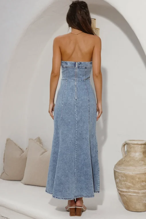 For The Record Maxi Dress Denim