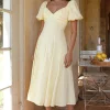 Force of Habit Midi Dress Yellow