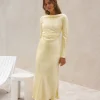 Forget Me Not Satin Maxi Dress Butter