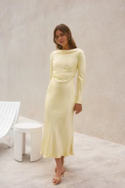 Forget Me Not Satin Maxi Dress Butter