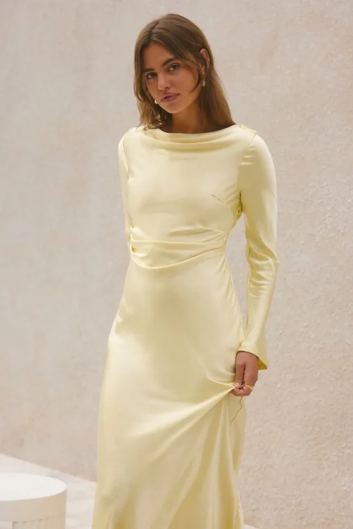 Forget Me Not Satin Maxi Dress Butter