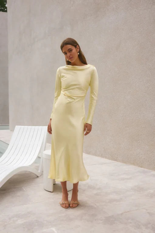 Forget Me Not Satin Maxi Dress Butter