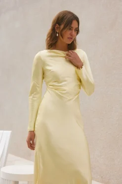 Forget Me Not Satin Maxi Dress Butter