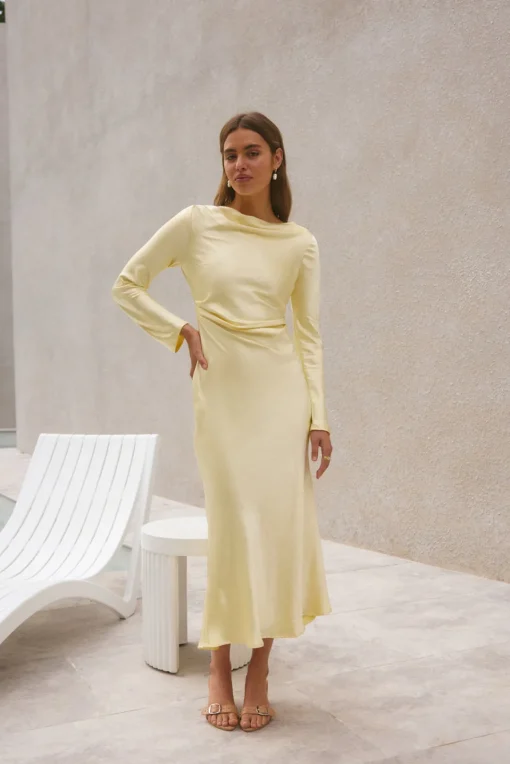 Forget Me Not Satin Maxi Dress Butter