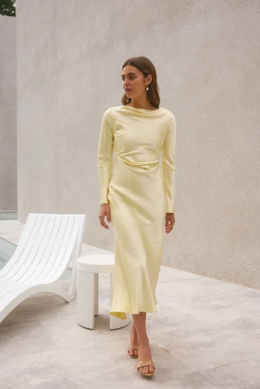 Forget Me Not Satin Maxi Dress Butter