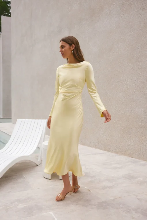 Forget Me Not Satin Maxi Dress Butter
