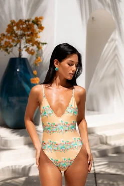 FORTUNATE ONE Santorini Swim One Piece Casablanca Print