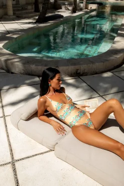 FORTUNATE ONE Santorini Swim One Piece Casablanca Print