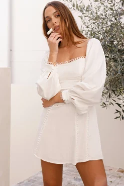 Francesca Linen Mini Dress White
