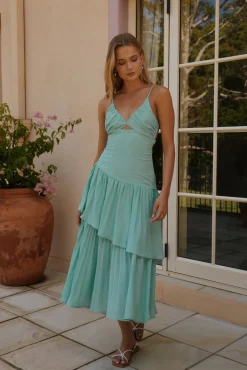 Garden Fairy Midi Dress Green