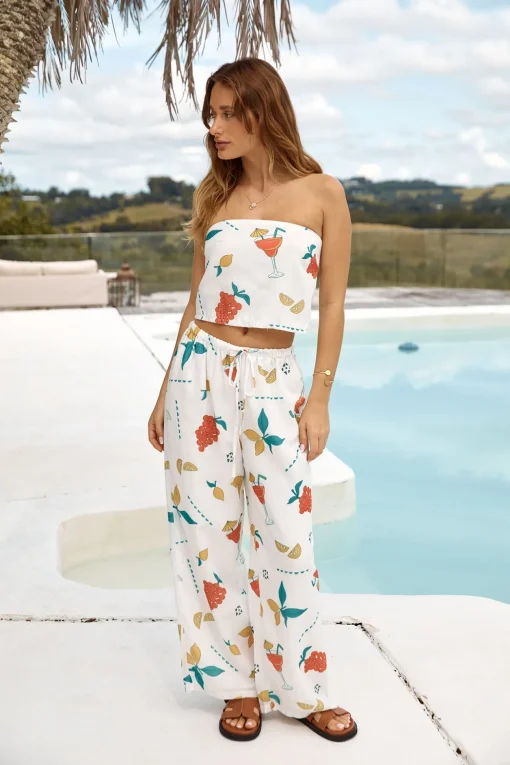 Glass Half Full Strapless Crop Top Green