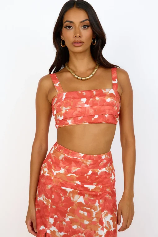 Golden Sunset Crop Top Orange