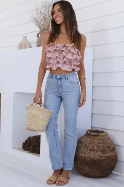 Golden Time Crop Top Pink