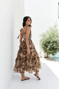 Gypsy Heart Maxi Dress Brown