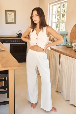 Heading South Vest Top Beige