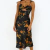 HELLO MOLLY Fool Me Once Midi Dress Black