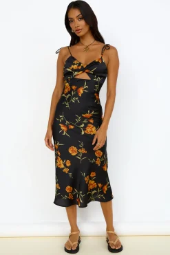 HELLO MOLLY Fool Me Once Midi Dress Black