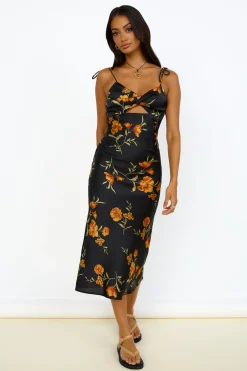 HELLO MOLLY Fool Me Once Midi Dress Black
