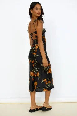 HELLO MOLLY Fool Me Once Midi Dress Black