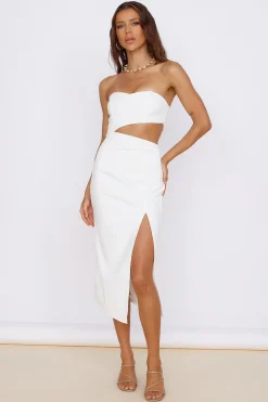 HELLO MOLLY Love At First Sight Midi Dress White