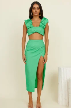 HELLO MOLLY Pixie Fun Crop Top Green